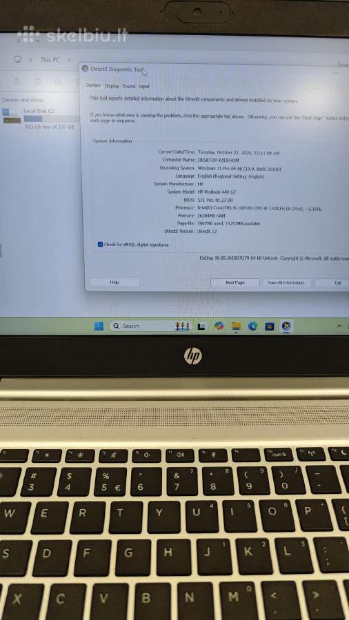 Hp Probook 440 G7 i5-10210u/16gb/250gb - nuotraukos Nr. 10