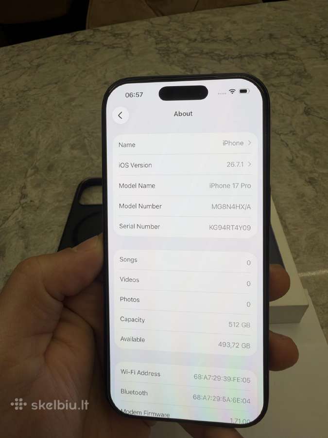 iPhone 17 pro, 512gb 100% - nuotraukos Nr. 5