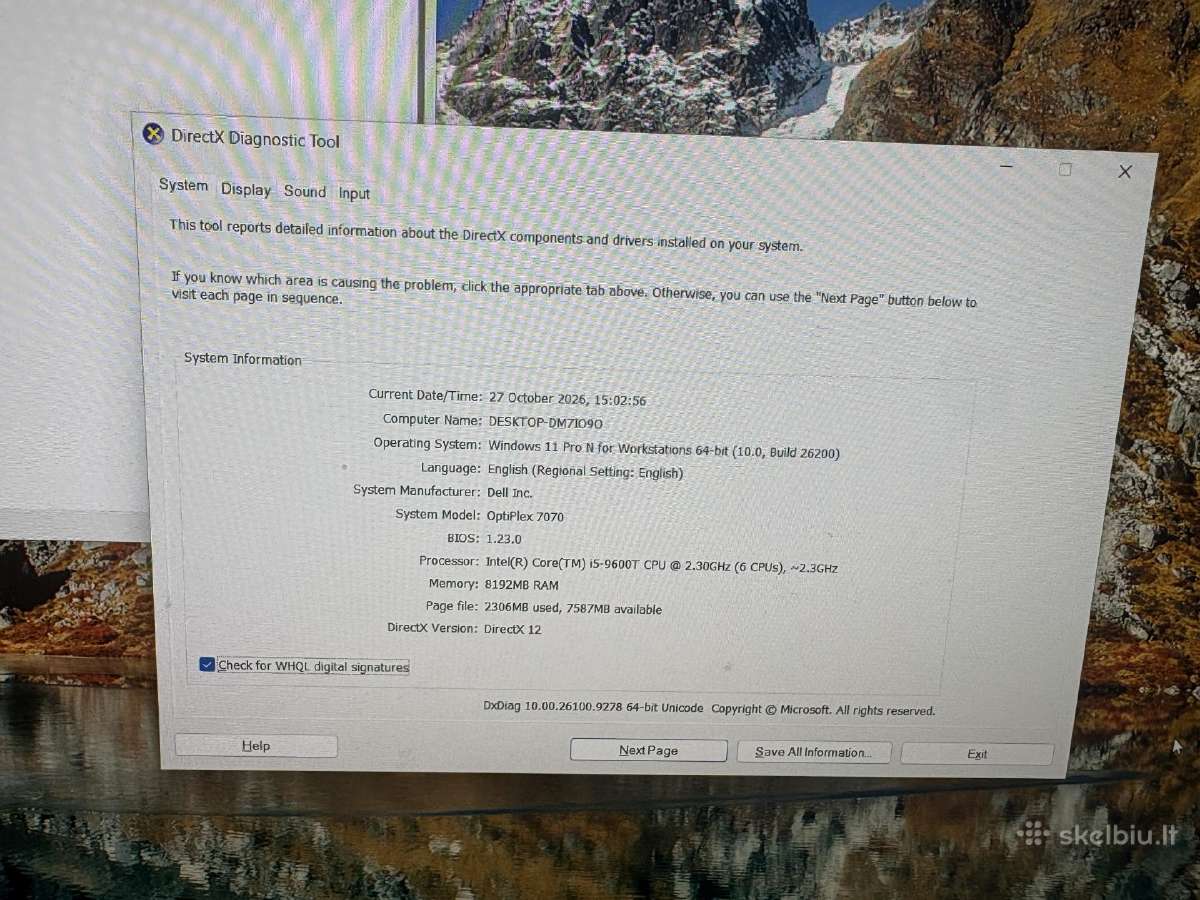 „Dell Optiplex 7070“, 9-osios kartos, 256 GB SSD, - nuotraukos Nr. 3