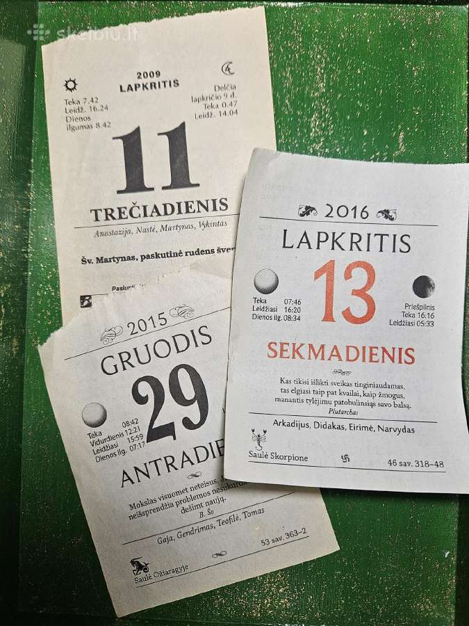 Seni kalendoriaus lapeliai - nuotraukos Nr. 3