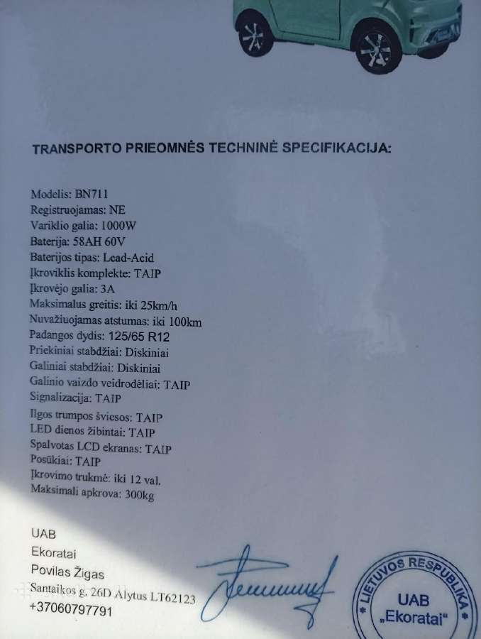 Mini automobilis elektrinis - nuotraukos Nr. 5