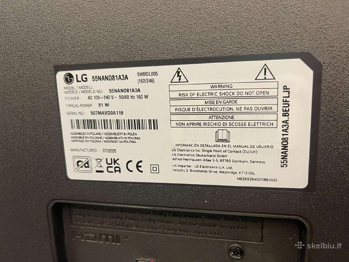 140cm smart LG Nanocell Ai 55nano81a3a /garantija - nuotraukos Nr. 5