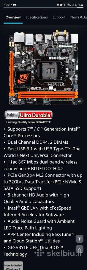 Gigabyte B150n Phoenix-WiFi Mini Itx su defektu - nuotraukos Nr. 5