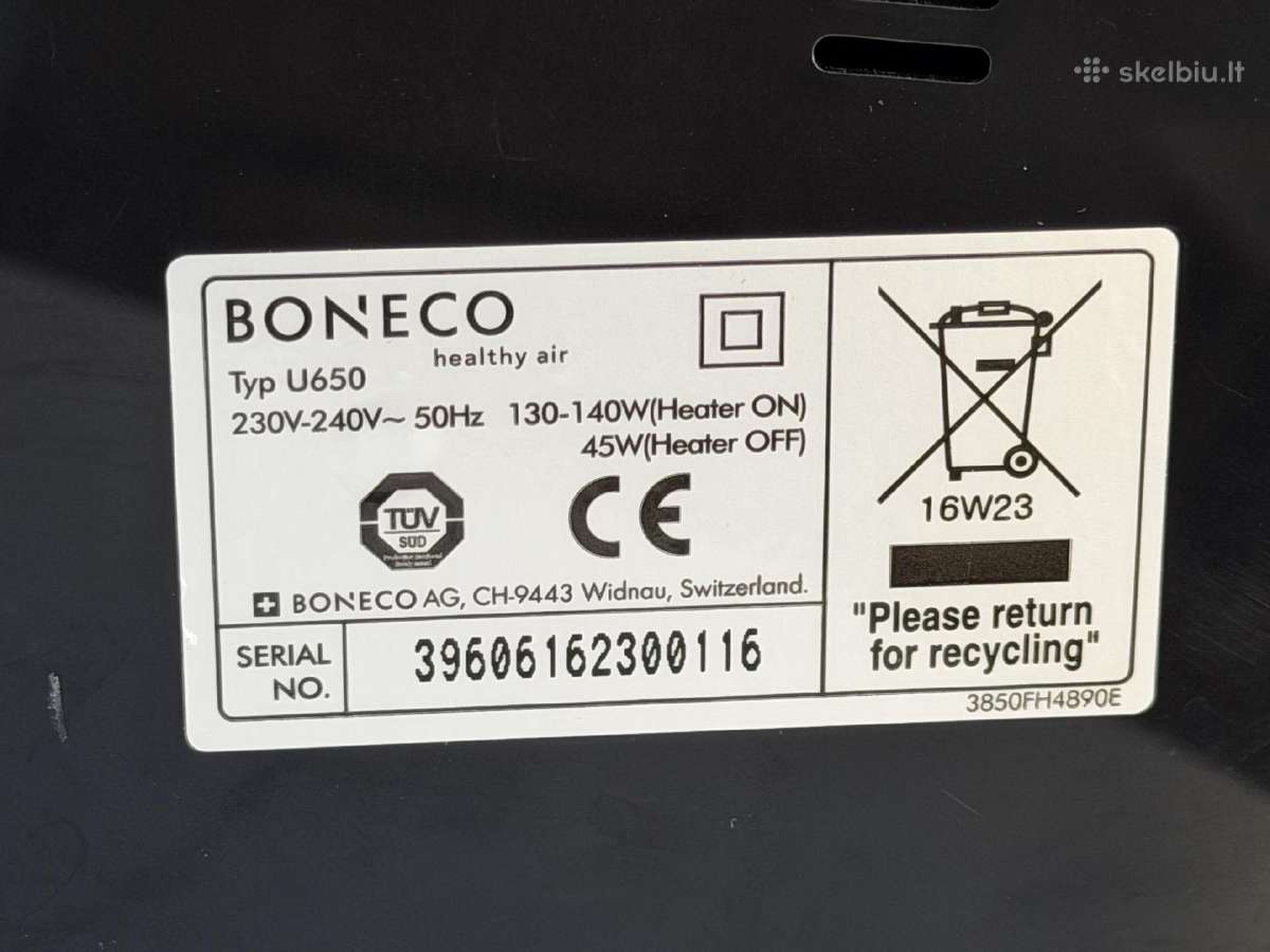 Boneco U650 ultragarsinis oro drėkintuvas - nuotraukos Nr. 11