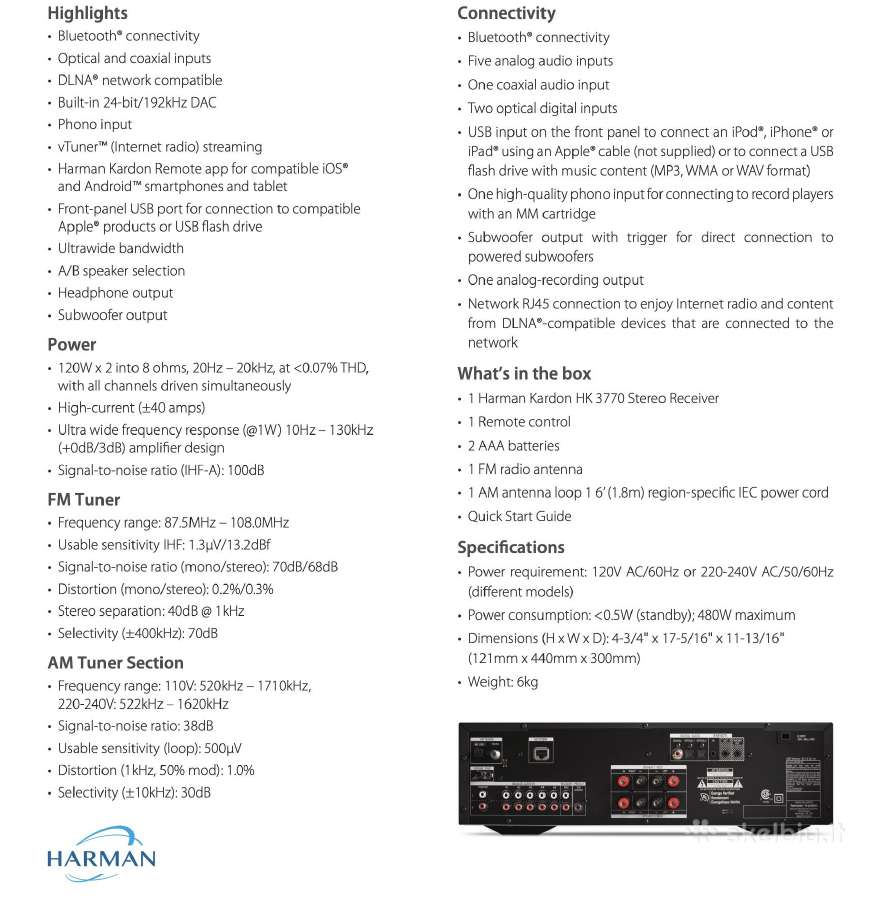 Harman Kardon Hk 3770 - nuotraukos Nr. 3