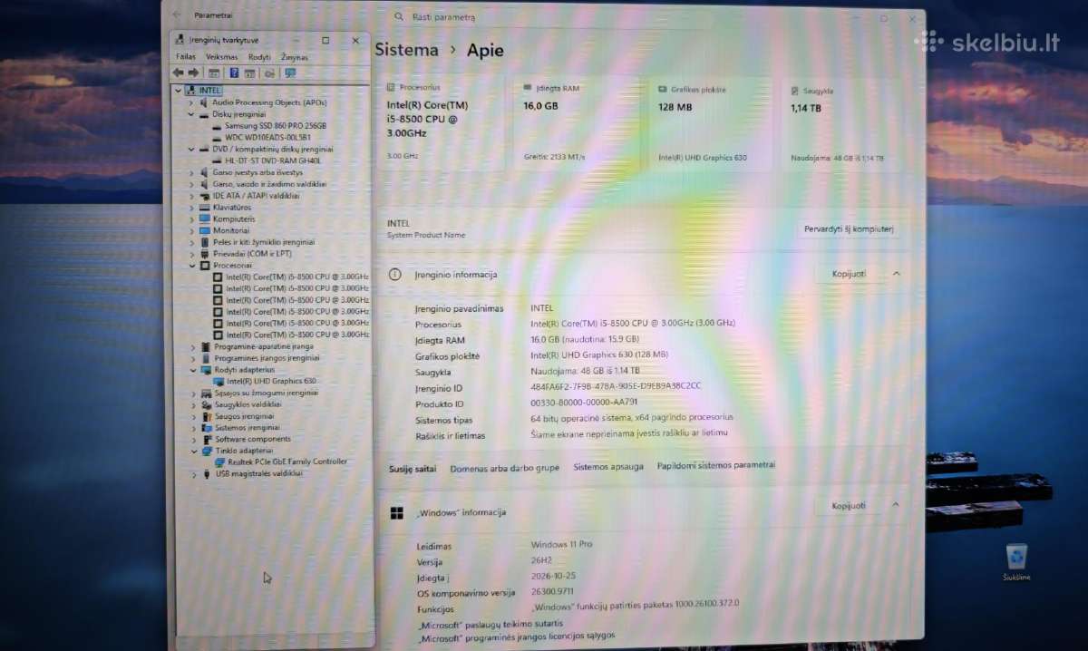 I5-8500/16gb/ssd256gb/hdd1tb/dvdrw/550w - nuotraukos Nr. 3