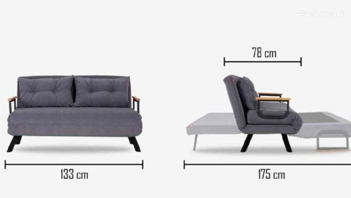 Sofa lova 78 x 133 cm x 78 cm x 175 cm - nuotraukos Nr. 2