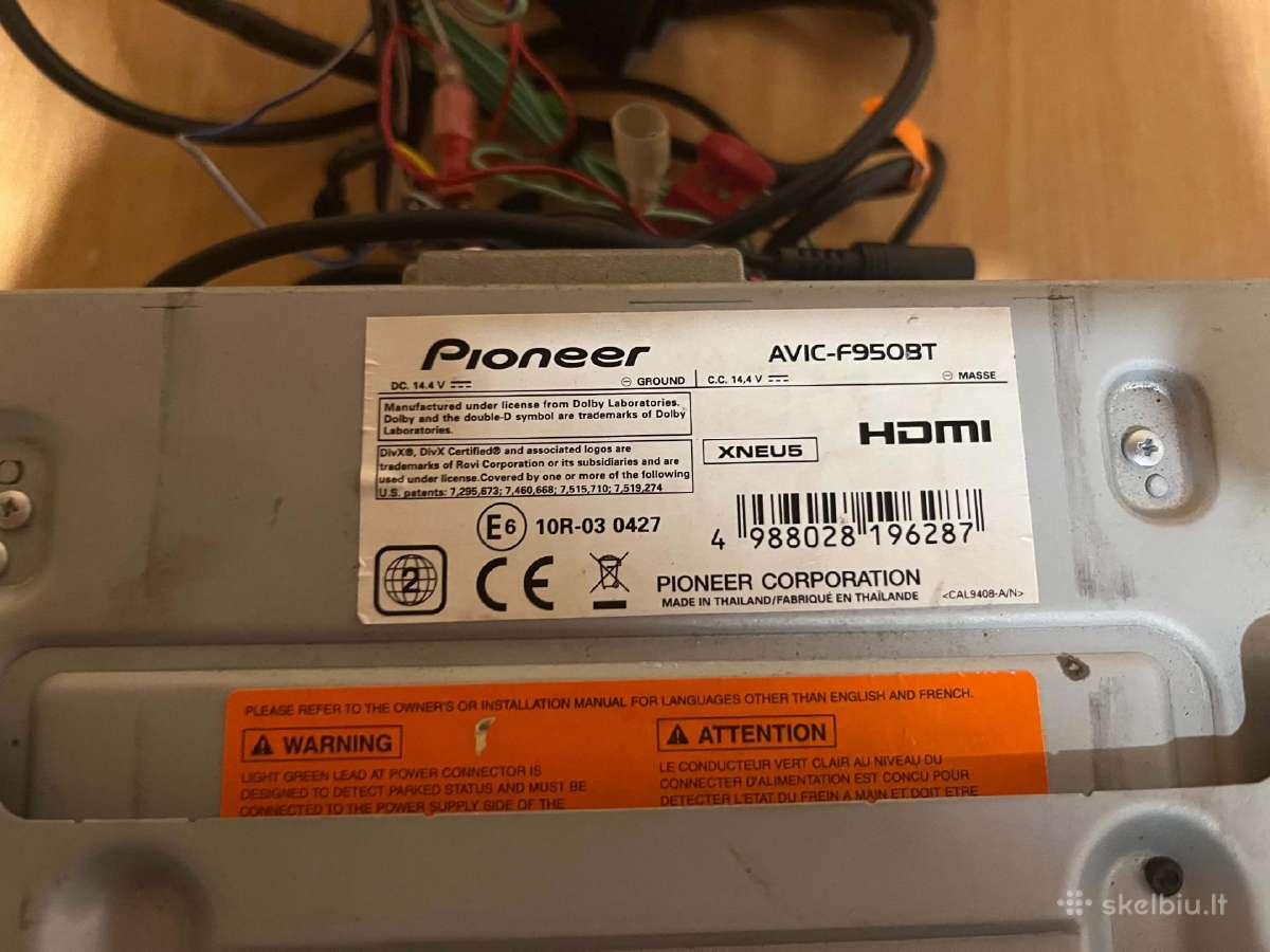 Pioneer avic-f950bt 2din - nuotraukos Nr. 2