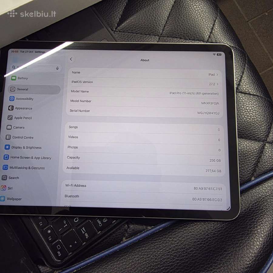 Parduodu iPad Pro 4 gen 256gb+klaviatura - nuotraukos Nr. 3