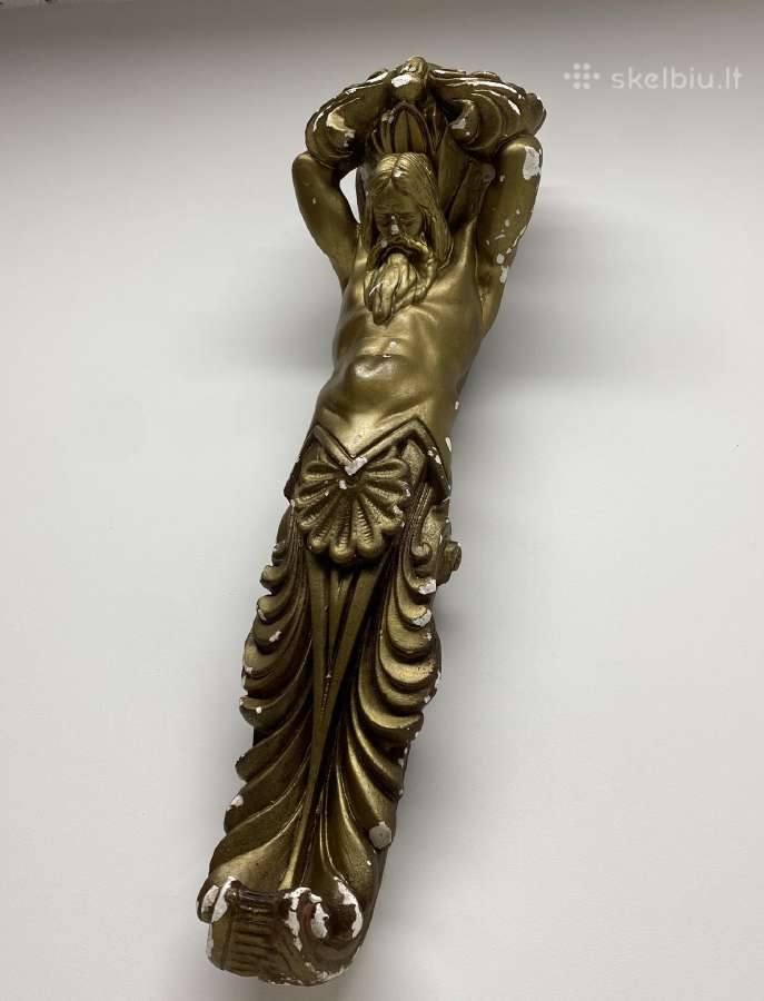 Gipso konsolė „atlantas“ 1991 m., 60 cm - nuotraukos Nr. 4