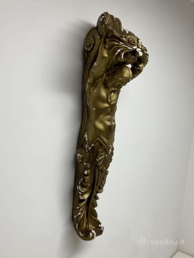 Gipso konsolė „atlantas“ 1991 m., 60 cm - nuotraukos Nr. 5