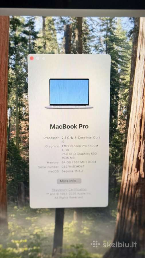 MacBook Pro 16 (2019) i9 64 GB RAM 1 TB SDD - nuotraukos Nr. 4