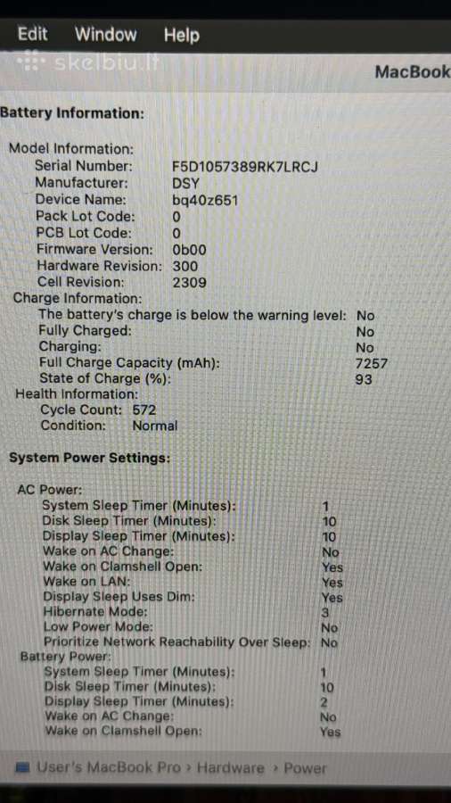 MacBook Pro 16 (2019) i9 64 GB RAM 1 TB SDD - nuotraukos Nr. 5
