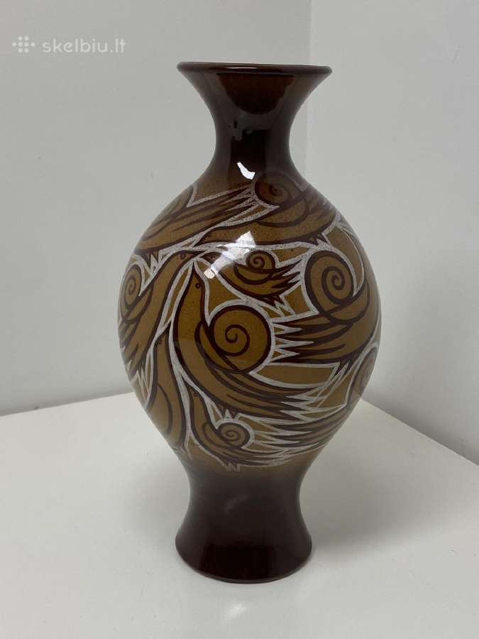 Vaza „paukščiai“ (Kauno „dailės“ kombinatas, 32 cm - nuotraukos Nr. 6