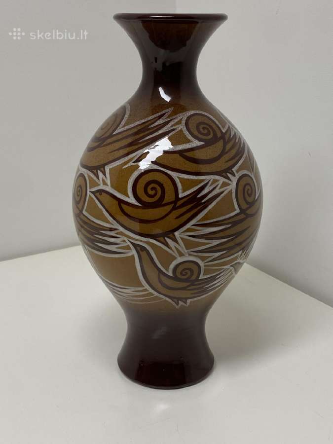 Vaza „paukščiai“ (Kauno „dailės“ kombinatas, 32 cm - nuotraukos Nr. 8