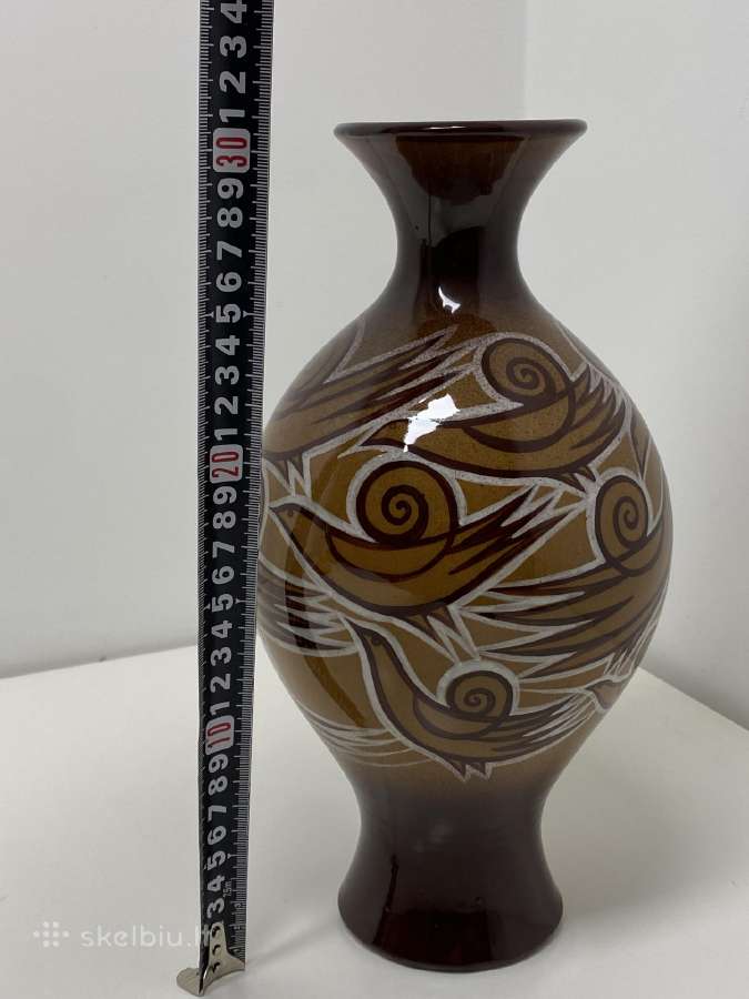 Vaza „paukščiai“ (Kauno „dailės“ kombinatas, 32 cm - nuotraukos Nr. 9