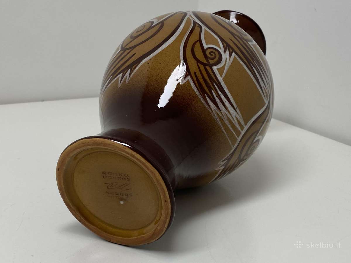 Vaza „paukščiai“ (Kauno „dailės“ kombinatas, 32 cm - nuotraukos Nr. 10