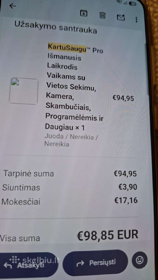 Vaikiškas laikrodis "Kartu Saugu" su ausinėmis. - nuotraukos Nr. 3