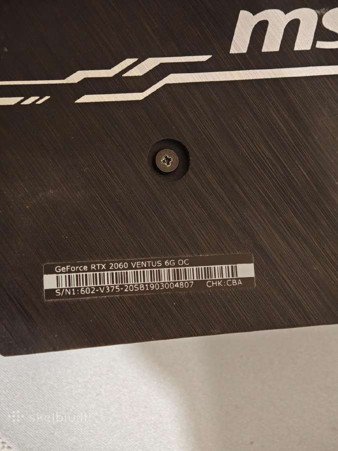 Msi Rtx 2060 Ventus 6gb Oc + Aerocool Vx Plus 550 - nuotraukos Nr. 3