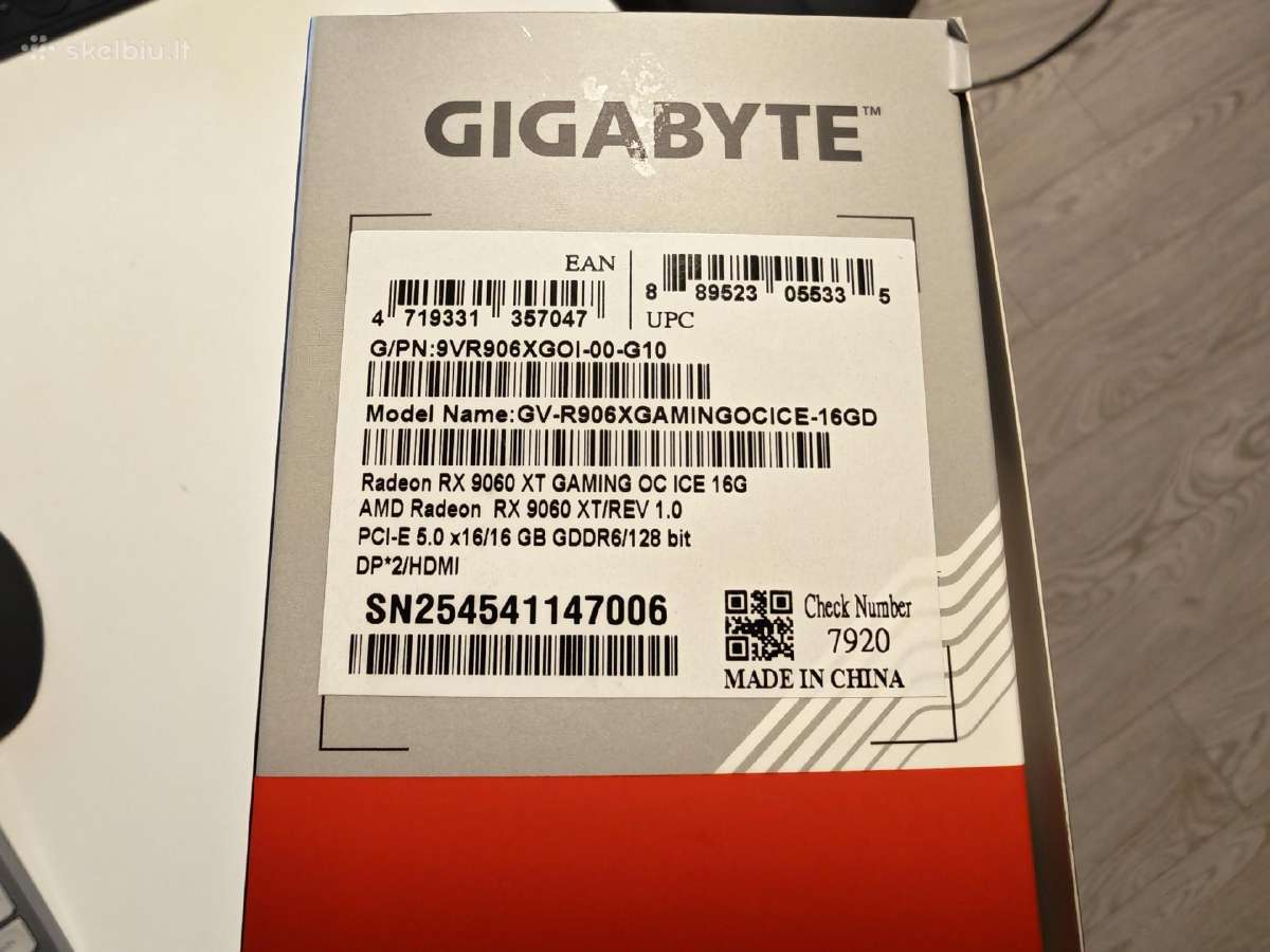 Gigabyte Radeon Rx 9060 XT Gaming Oc Ice 16gb - nuotraukos Nr. 2