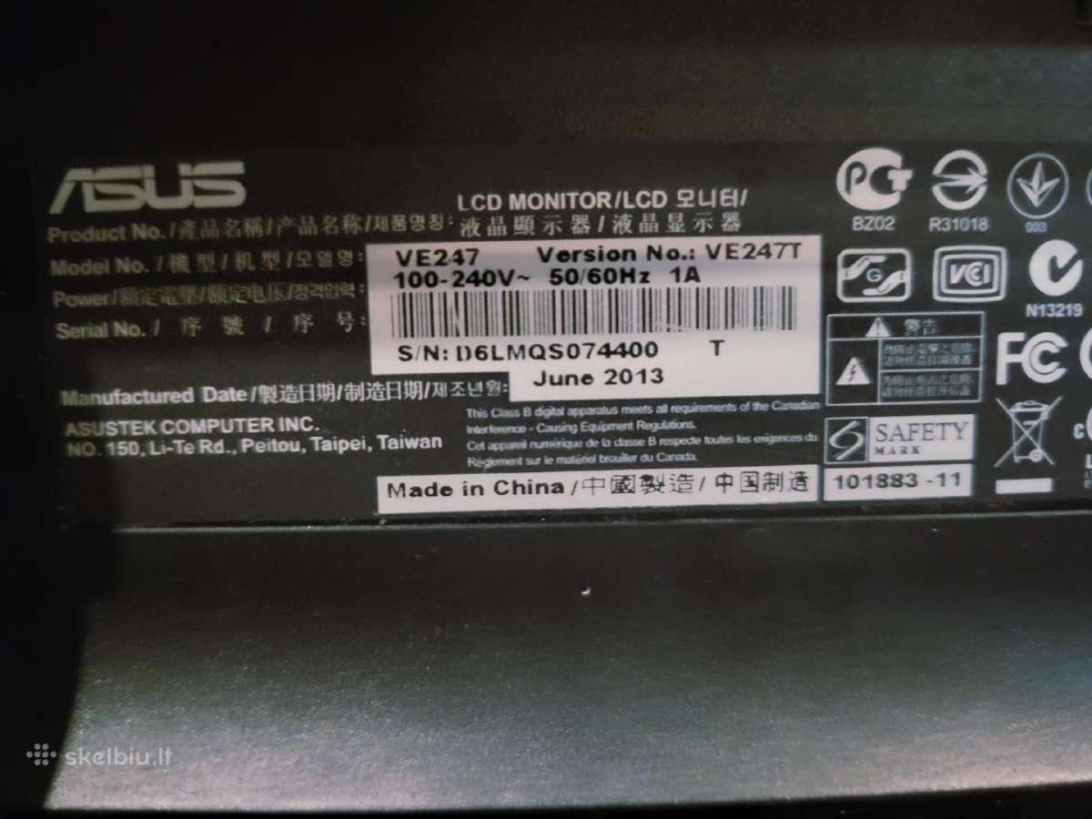 Asus Ve247t 23,6" Full HD monitorius - nuotraukos Nr. 2