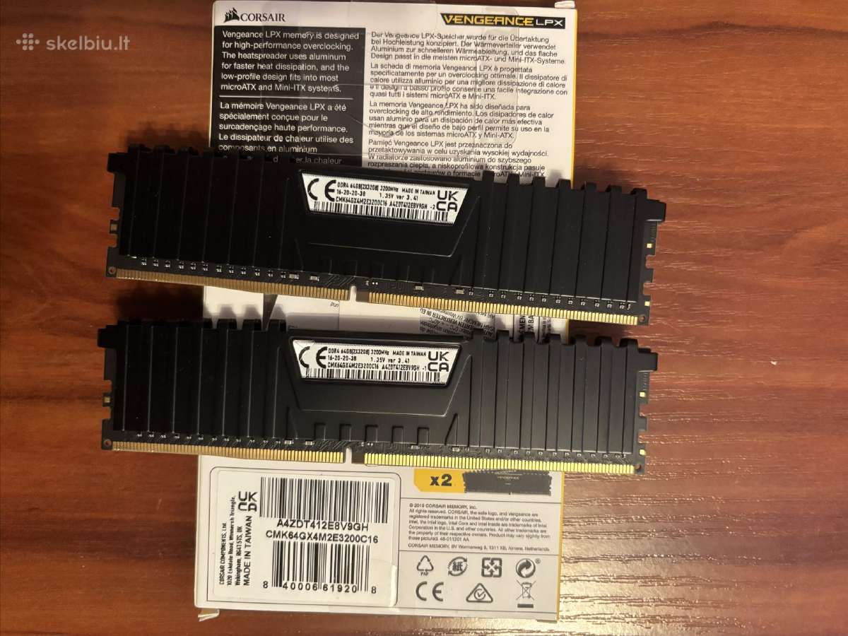 Corsair Vengeance Ddr4 64gb 3200mhz Cl16 (2x32gb) - nuotraukos Nr. 2