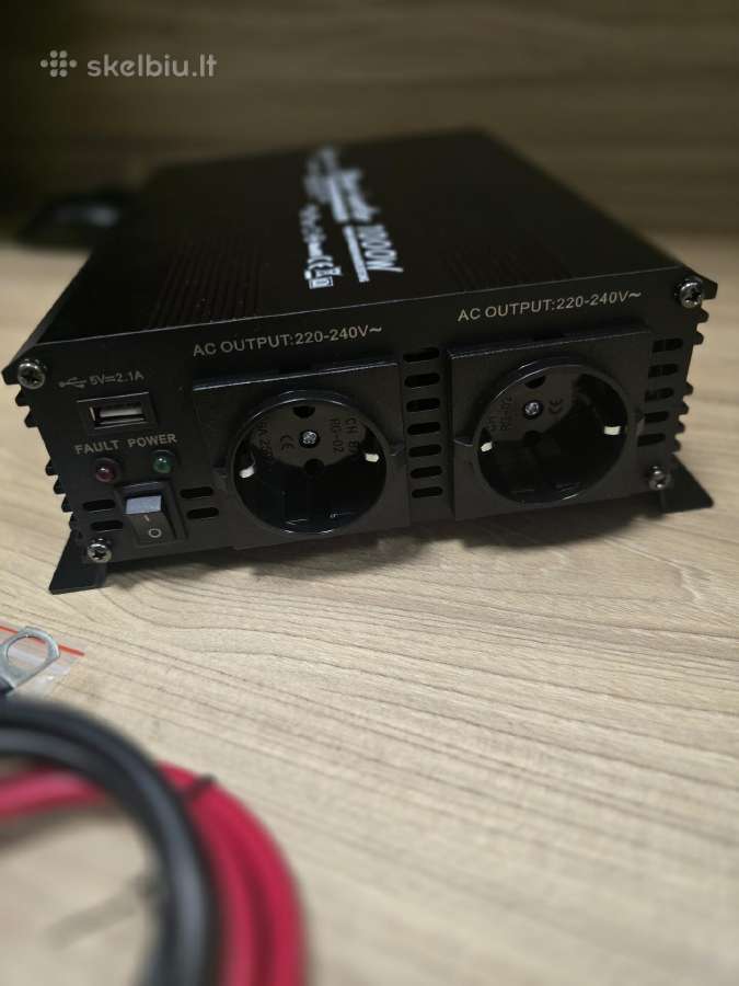 Įtampos keitiklis 12v–230v 1000w inverteris - nuotraukos Nr. 2