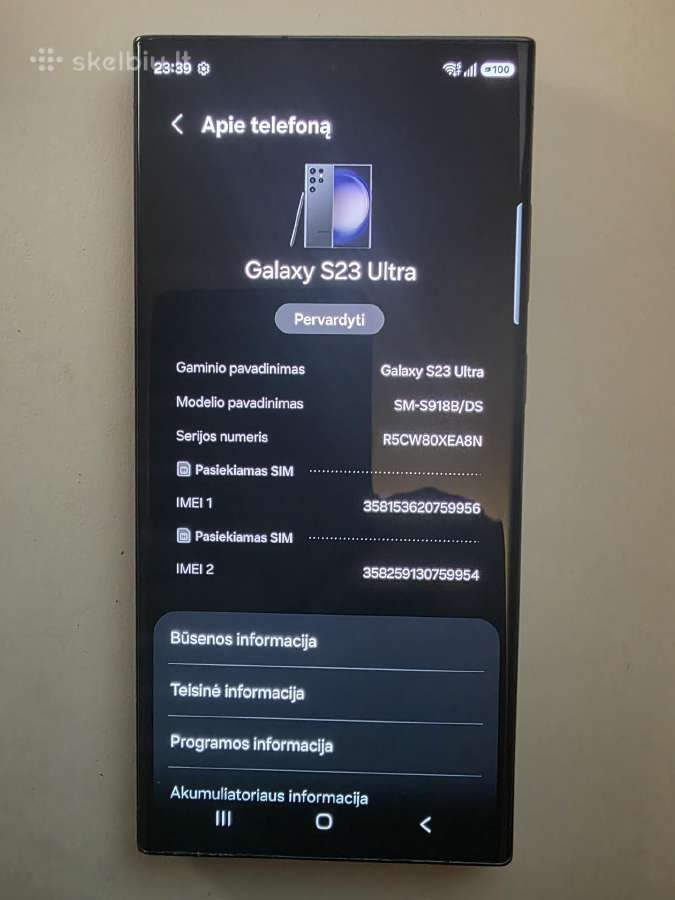 Samsung Galaxy S23 ultra 512 GB /12gb idealus - nuotraukos Nr. 4