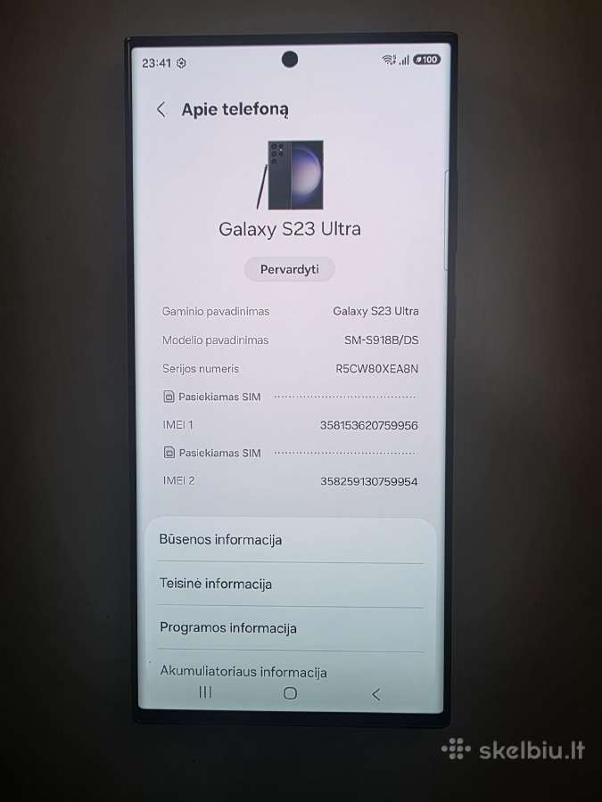 Samsung Galaxy S23 ultra 512 GB /12gb idealus - nuotraukos Nr. 6