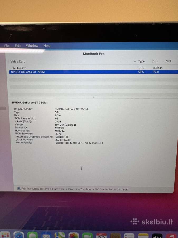 MacBook Pro 15 2014 16gb 500gb SSD - nuotraukos Nr. 5