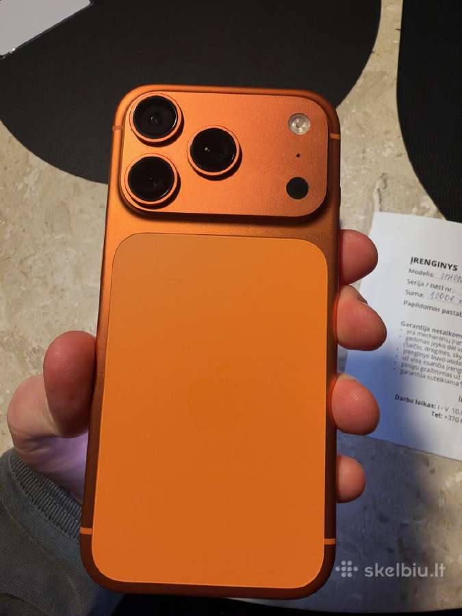 iPhone 17 Pro Orange, 10/10, 99%, Garantija - nuotraukos Nr. 6