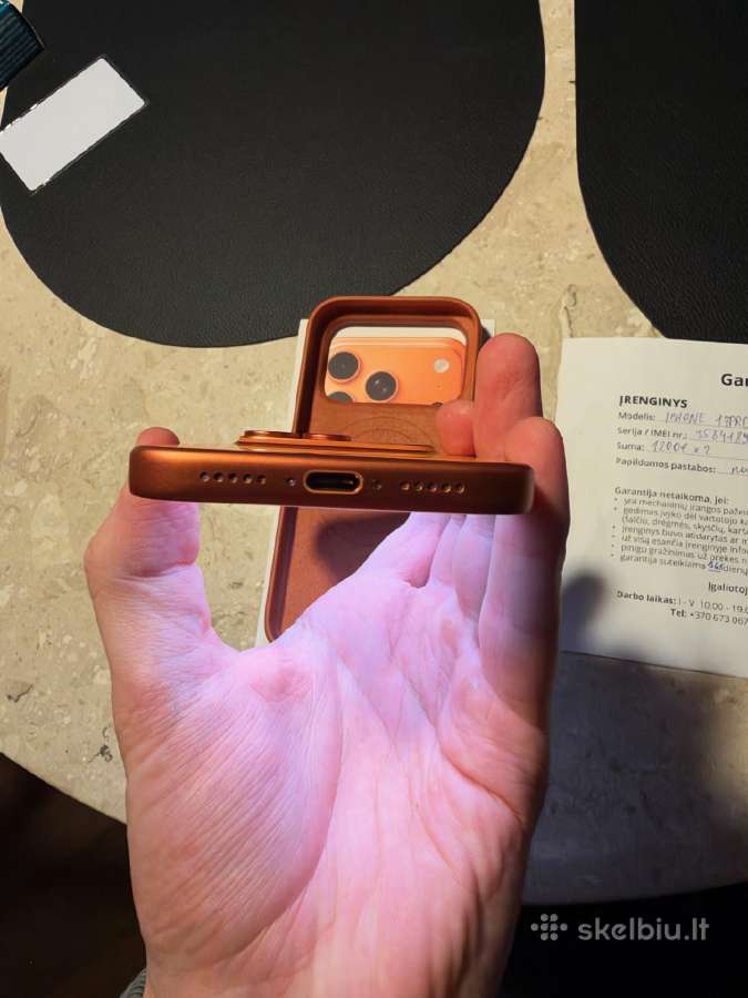 iPhone 17 Pro Orange, 10/10, 99%, Garantija - nuotraukos Nr. 7