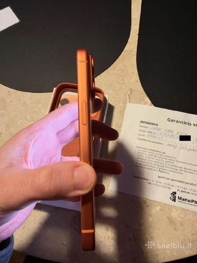 iPhone 17 Pro Orange, 10/10, 99%, Garantija - nuotraukos Nr. 8