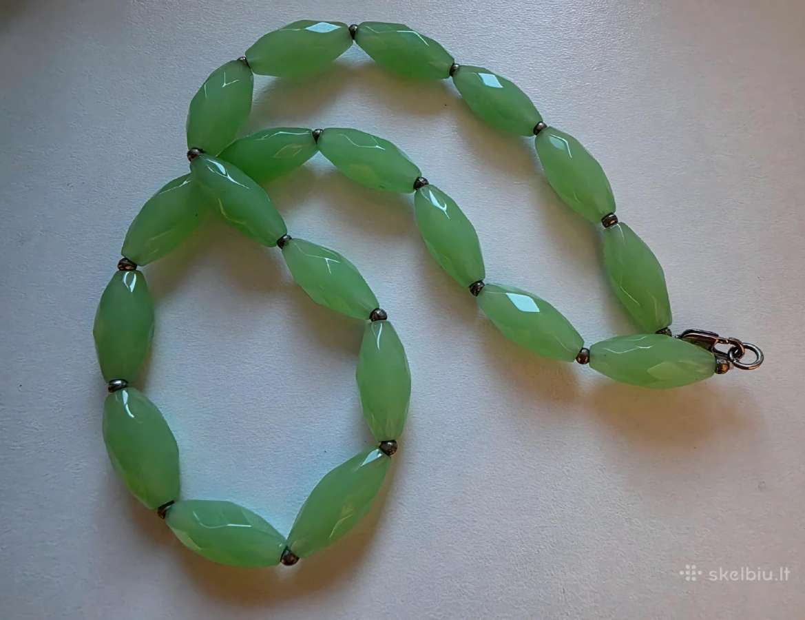 Vintage facetuoto nefrito kaklo papuošalas - nuotraukos Nr. 2