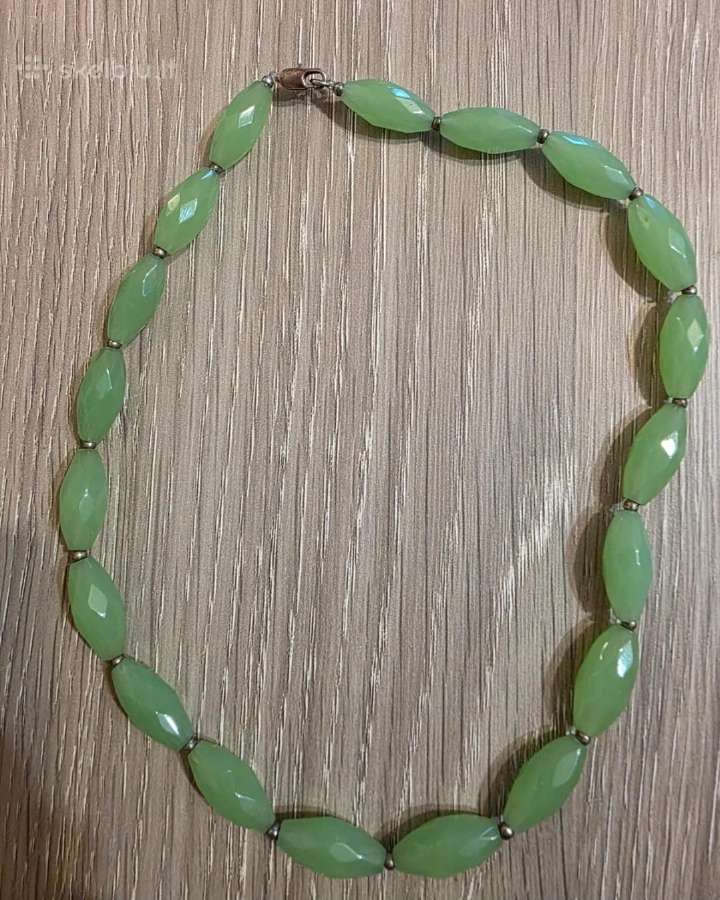 Vintage facetuoto nefrito kaklo papuošalas - nuotraukos Nr. 5