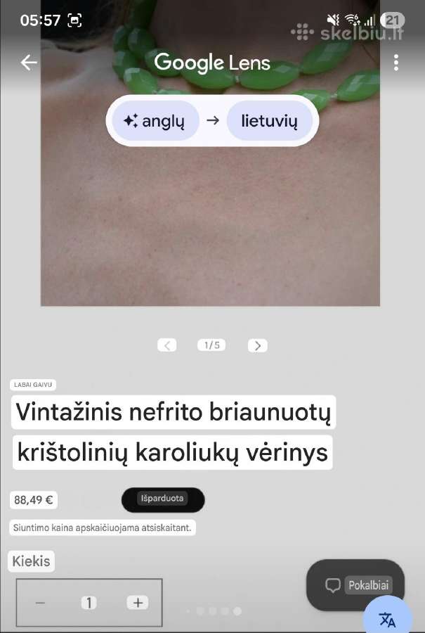 Vintage facetuoto nefrito kaklo papuošalas - nuotraukos Nr. 9