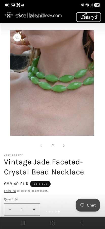 Vintage facetuoto nefrito kaklo papuošalas - nuotraukos Nr. 10