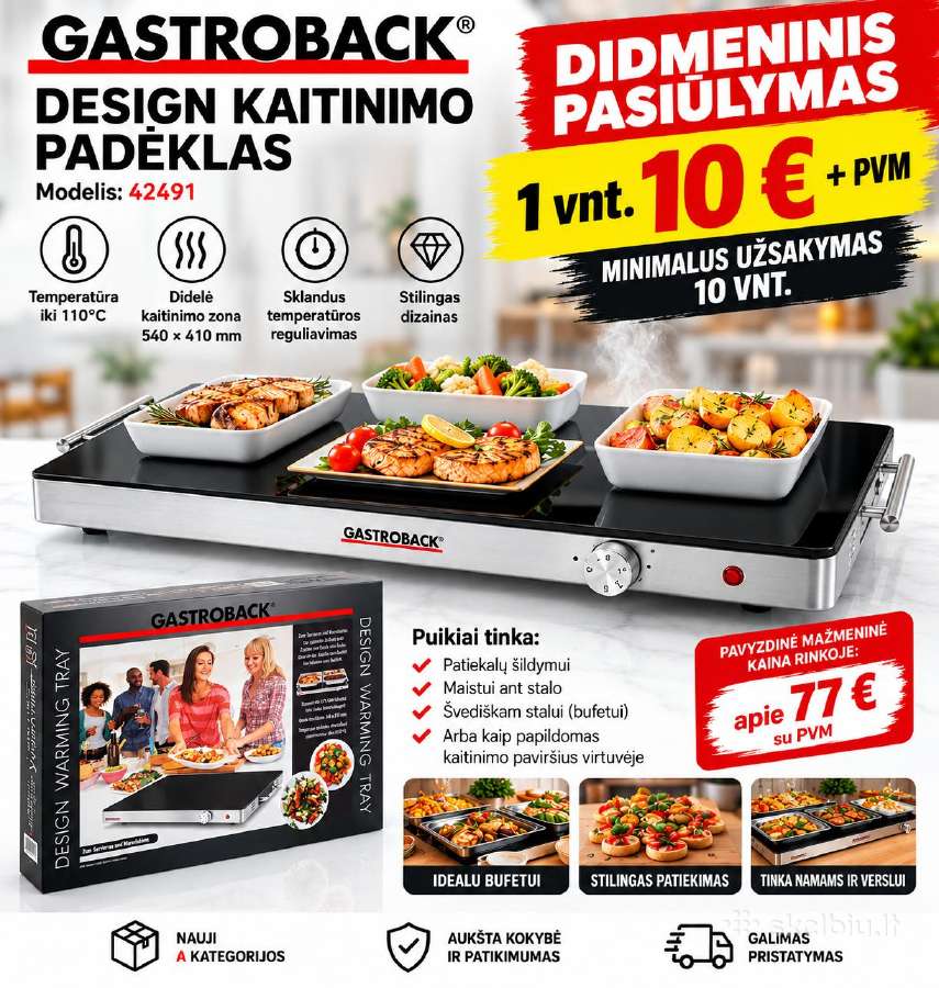 Gastroback Design kaitinimo padėklas 42491 Didmena - nuotraukos Nr. 2