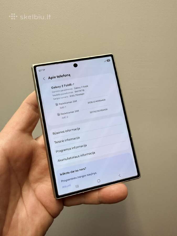 Samsung Galaxy Fold 8, Cream 256gb - nuotraukos Nr. 10