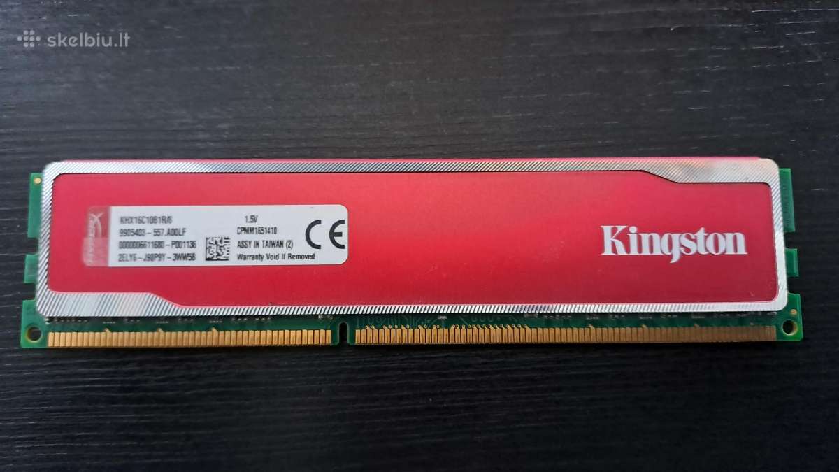 Kingston Hyperx Red 8gb 1600mhz Ddr3 - nuotraukos Nr. 2