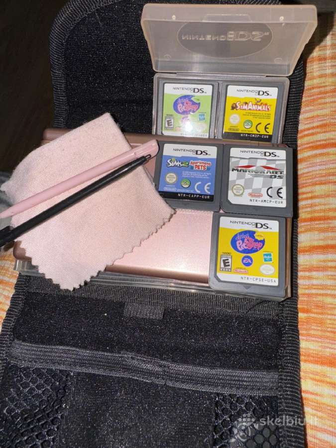 Nintendo DS Lite Pink konsolė su žaidimais, dėklu - nuotraukos Nr. 2
