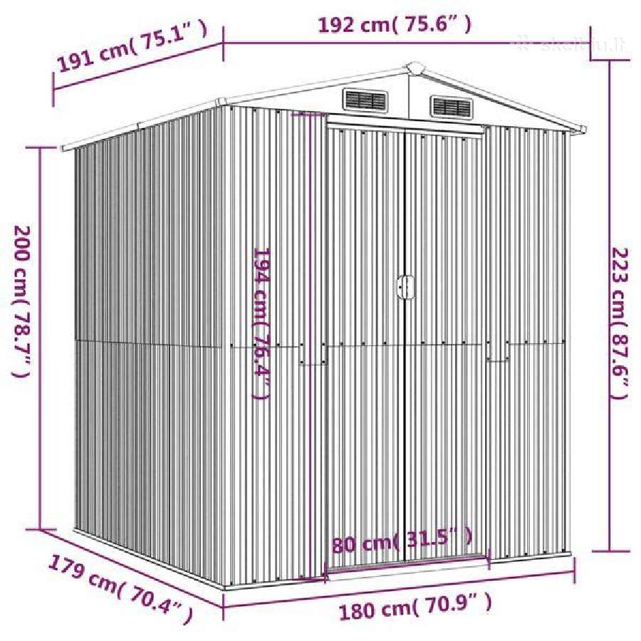 Sodo pašiūrė, antracito vidaxl(3147449) - nuotraukos Nr. 4