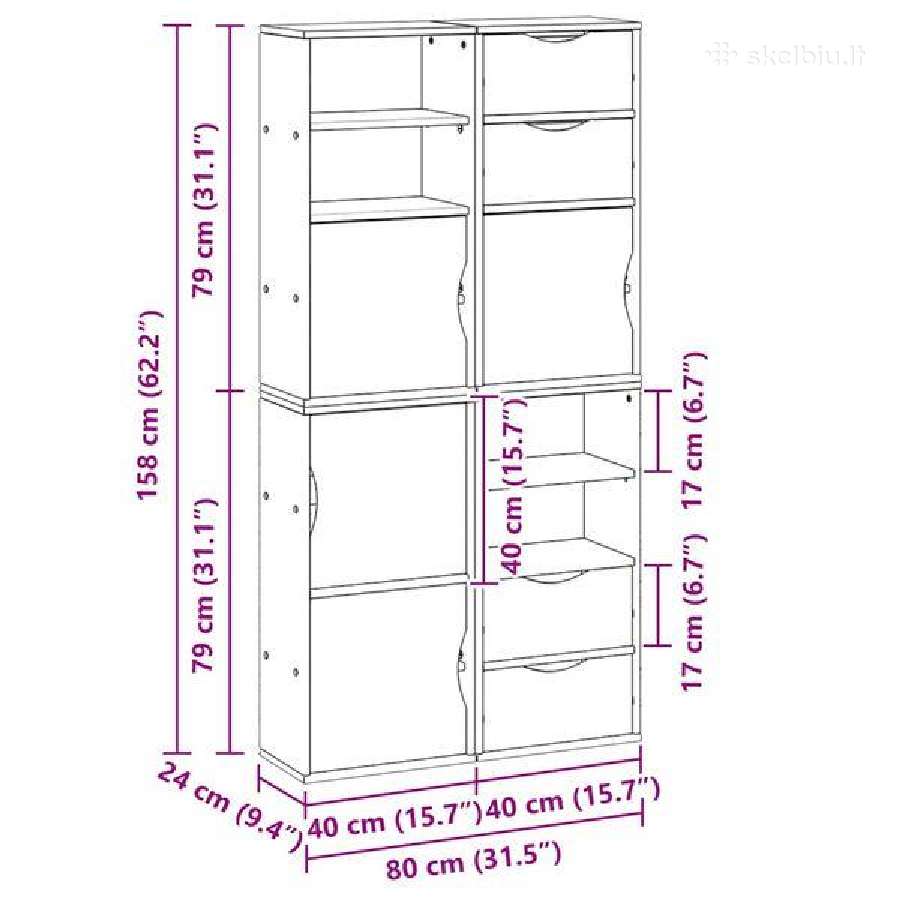 Šoninė spintelė 4 vnt Odda vidaxl(3365349) - nuotraukos Nr. 3
