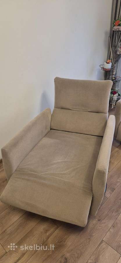 Supamas ir sukinejasi supuojamas fotelis ir sofa. - nuotraukos Nr. 3