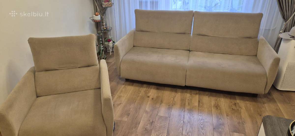 Supamas ir sukinejasi supuojamas fotelis ir sofa. - nuotraukos Nr. 7