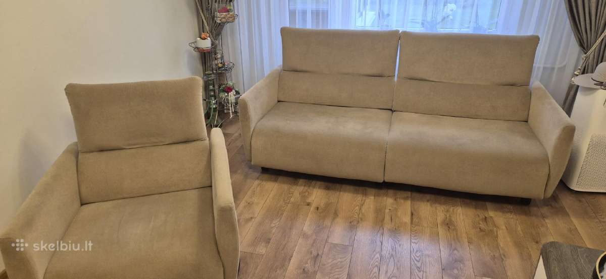 Supamas ir sukinejasi supuojamas fotelis ir sofa. - nuotraukos Nr. 8
