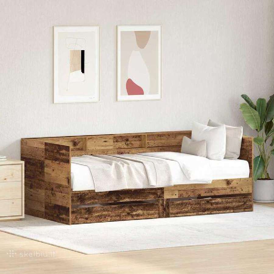 Kušetė su stalčiais be čiužinio vidaxl(3280856) - nuotraukos Nr. 6