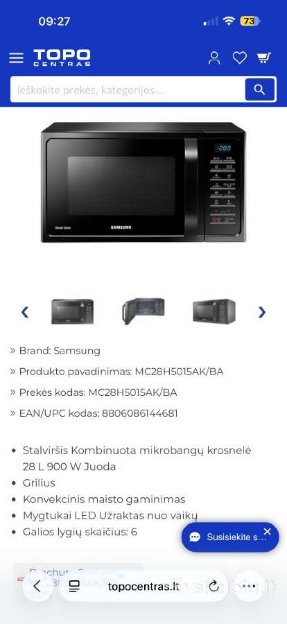 Mikrobangu krosnelė Samsung Mc28h5015ak/ba - nuotraukos Nr. 2