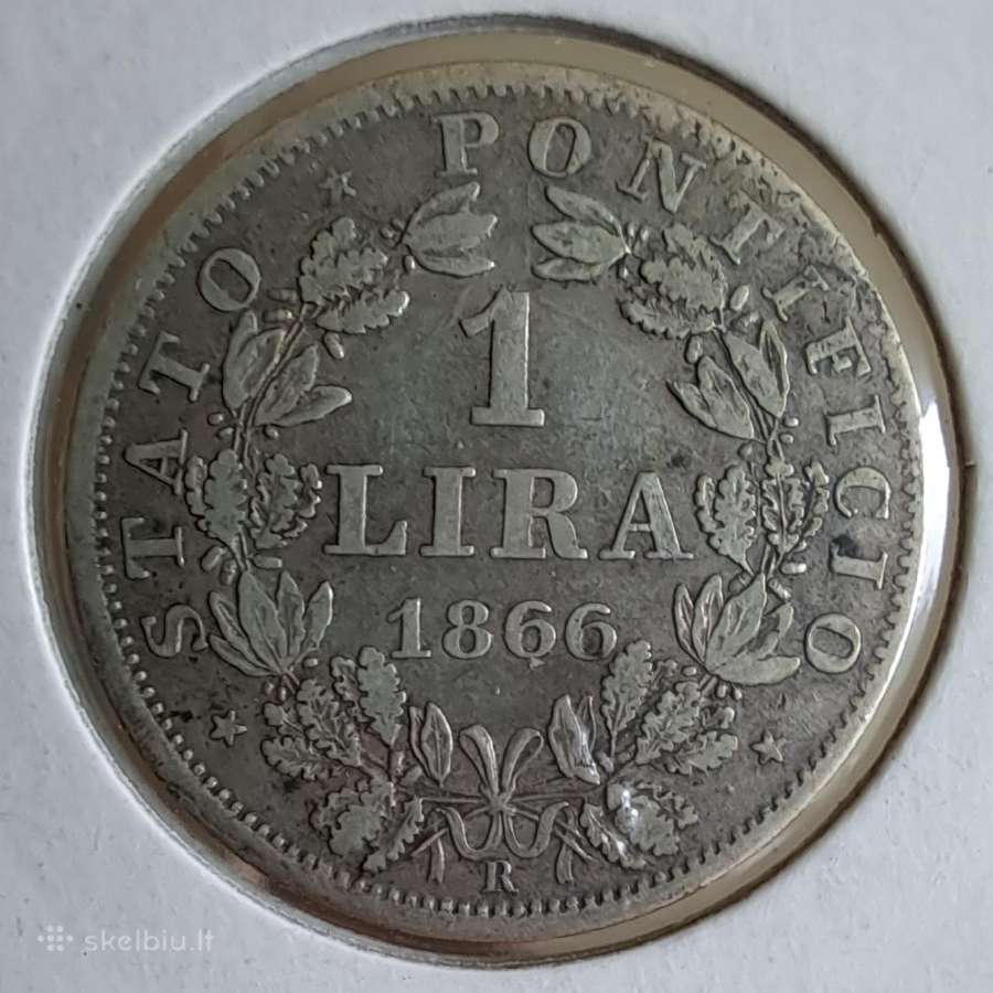 1866 Popiežius 1 lira - nuotraukos Nr. 2