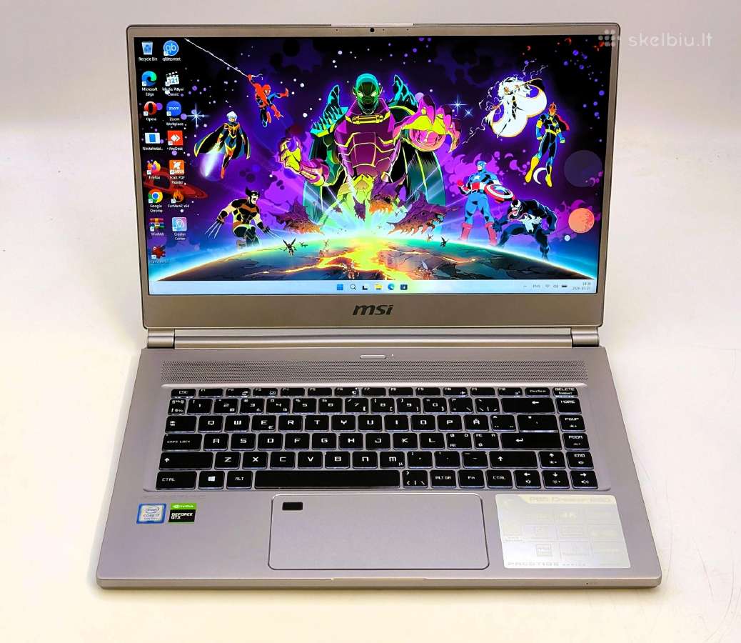 Msi Prestige P65 i7-9750h 16gb Gtx 1060 Ti 6gb - nuotraukos Nr. 3